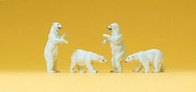 Load image into Gallery viewer, Preiser 79716 N Scale Animals -- Polar Bears pkg(4)