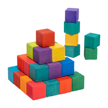 Load image into Gallery viewer, **Pre-order (Ships in 2-3 Weeks)**36 Pcs STAINED Rainbow Mosaic Building Blocks in Primary Colors