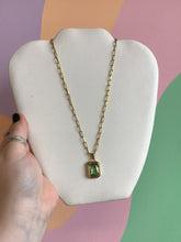 Load image into Gallery viewer, Emerald Cut Gem Charm Necklace