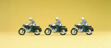 Load image into Gallery viewer, Preiser 16833 HO Scale German Army (BW) Military Police on Motorcycles pkg(3)