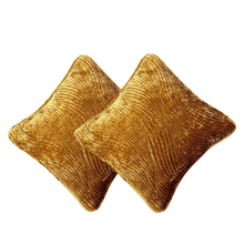 Load image into Gallery viewer, Tache Velvet Dreams Melted Gold Plush Waves Cushion Covers / Euro Sham (JHW-852Y)
