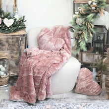 Load image into Gallery viewer, Tache Faux Fur Dusty Rose Gold Pink Throw Blanket (#7)