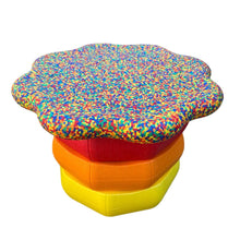 Load image into Gallery viewer, **Pre-order (Ships in 3-4 Weeks)**Flower-shaped Balance Board for Stepping Stones in Rainbow Confetti