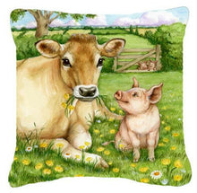 Load image into Gallery viewer, Pigs and Cow Good Friends Canvas Decorative Pillow CDCO0360PW1414