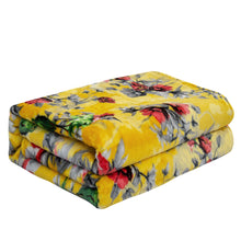 Load image into Gallery viewer, DaDa Bedding Yellow Farmhouse Rustic Spring Floral Hummingbirds Soft Fleece Throw Blanket (925)