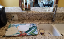 Load image into Gallery viewer, Flower - Magnolia Dish Drying Mat – Absorbent, Artistic Kitchen Essentials 8001DDM