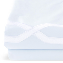 Load image into Gallery viewer, Light Blue Embroidered Geometric Duvet Cover – 400TC Cotton Blend