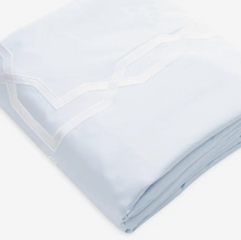 Load image into Gallery viewer, Light Blue Embroidered Geometric Duvet Cover – 400TC Cotton Blend