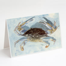 Load image into Gallery viewer, Blue Crab Greeting Cards -  Blank Note Cards – 8-Pack of Artist-Designed Cards with Envelopes
