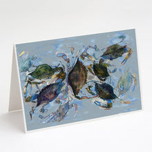 Load image into Gallery viewer, Blue Crab Jubilee Greeting Cards -  Blank Note Cards – 8-Pack of Artist-Designed Cards with Envelopes