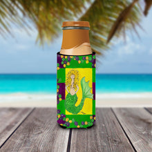 Load image into Gallery viewer, Mardi Gras Mermaid Slim Can Hugger – Fun &amp; Functional Drink Coolers 8036MUK