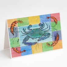 Load image into Gallery viewer, Crab and Shrimp Greeting Cards -  Blank Note Cards – 8-Pack of Artist-Designed Cards with Envelopes