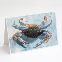 Load image into Gallery viewer, Blue Crab Greeting Cards -  Blank Note Cards – 8-Pack of Artist-Designed Cards with Envelopes