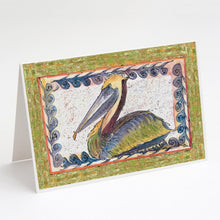 Load image into Gallery viewer, Pelican Greeting Cards -  Blank Note Cards – 8-Pack of Artist-Designed Cards with Envelopes