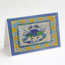 Load image into Gallery viewer, Crab Harlequin Greeting Cards -  Blank Note Cards – 8-Pack of Artist-Designed Cards with Envelopes