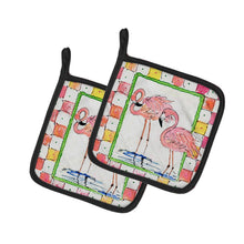 Load image into Gallery viewer, Flamingo Pot Holders - Set of 2 Decorative Kitchen Helpers | Made in the USA 8077PTHD