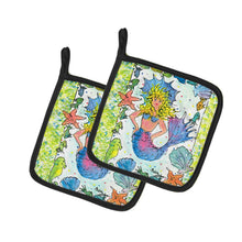 Load image into Gallery viewer, Blonde Funky Mermaid Pot Holders - Set of 2 Decorative Kitchen Helpers | Made in the USA 8080PTHD