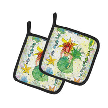 Load image into Gallery viewer, Red Headed Funky Mermaid Pot Holders - Set of 2 Decorative Kitchen Helpers | Made in the USA 8081PTHD
