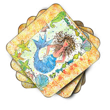 Load image into Gallery viewer, Mermaid Coasters - Set of 4 Lightweight Foam, Absorbent Drink Coasters