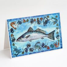 Load image into Gallery viewer, Fish Speckled Trout Greeting Cards -  Blank Note Cards – 8-Pack of Artist-Designed Cards with Envelopes