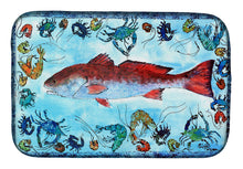Load image into Gallery viewer, Red Fish Dish Drying Mat – Absorbent, Artistic Kitchen Essentials 8087DDM