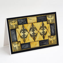 Load image into Gallery viewer, Fleur de lis Greeting Cards -  Blank Note Cards – 8-Pack of Artist-Designed Cards with Envelopes