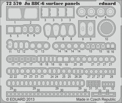 Eduard 72570 1/72 Aircraft- Ju88C6 Surface Panels for RVL (Painted Self Adhesive