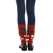 Load image into Gallery viewer, 80s Retro Red Varsity Short Leg Warmers | Stars and Polka Dots Print