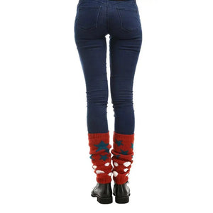 80s Retro Red Varsity Short Leg Warmers | Stars and Polka Dots Print