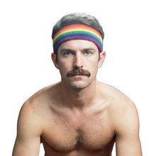 Load image into Gallery viewer, &#39;80s Style Rainbow Sweatband | Absorbent Stretch Running Headband