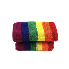 Load image into Gallery viewer, &#39;80s Style Rainbow Wristbands | Absorbent Stretch Exercise Cuffs