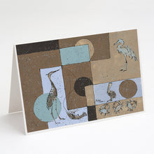 Load image into Gallery viewer, Blue Heron, Crab and Pelican Browns Greeting Cards -  Blank Note Cards – 8-Pack of Artist-Designed Cards with Envelopes