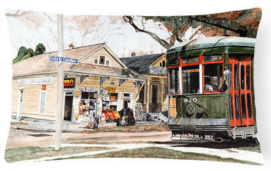 New Orleans Streetcar Decorative   Canvas Fabric Pillow
