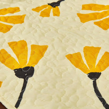 Load image into Gallery viewer, DaDa Bedding Botanical Floral Dining Table Placemats - Set of 4-Pieces Quilted Ivory with Yellow Fleur Golden Orange Spring Time Tulips - 13 x 19