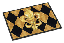 Load image into Gallery viewer, Black and Gold Fleur de lis New Orleans Doormat Doormat - Large 24x36 – Indoor/Outdoor Floor Mat
