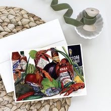 Load image into Gallery viewer, Crawfish with Louisiana Spices Greeting Cards -  Blank Note Cards – 8-Pack of Artist-Designed Cards with Envelopes