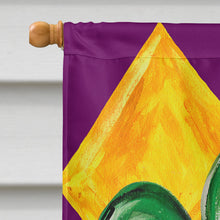 Load image into Gallery viewer, Mardi Gras Harlequin Fleur de lis Flag Canvas House Size