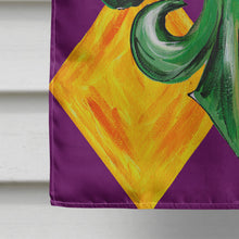 Load image into Gallery viewer, Mardi Gras Harlequin Fleur de lis Flag Canvas House Size