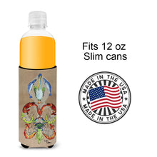 Load image into Gallery viewer, Crab Shrimp Pelican Crab and Gator Fleur de lis Slim Can Hugger – Fun &amp; Functional Drink Coolers 8134MUK