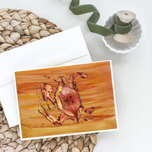 Load image into Gallery viewer, Cooked Crab Hot and Spicy Greeting Cards -  Blank Note Cards – 8-Pack of Artist-Designed Cards with Envelopes
