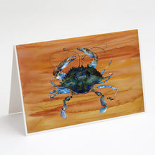 Load image into Gallery viewer, Male Blue Crab Spicy Hot Greeting Cards -  Blank Note Cards – 8-Pack of Artist-Designed Cards with Envelopes