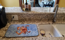 Load image into Gallery viewer, Crab Dish Drying Mat – Absorbent, Artistic Kitchen Essentials 8147DDM
