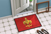 Load image into Gallery viewer, Christmas Fleur de lis Tree with lights Doormat - 24x36 Decorative Floor Mat – Indoor/Outdoor Rug