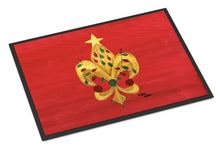 Load image into Gallery viewer, Christmas Fleur de lis Tree with lights Doormat - 24x36 Decorative Floor Mat – Indoor/Outdoor Rug