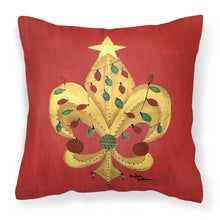 Load image into Gallery viewer, Christmas Fleur de lis Tree with lights Throw Pillow - 14x14 Decorative Pillow – Art for Your Home &amp; Patio 8185PW1414
