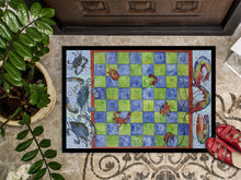 Load image into Gallery viewer, Crab and Shrimp Checkerboard Doormat - 24x36 Decorative Floor Mat – Indoor/Outdoor Rug