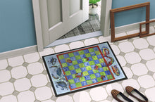 Load image into Gallery viewer, Crab and Shrimp Checkerboard Doormat - 24x36 Decorative Floor Mat – Indoor/Outdoor Rug