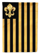 Load image into Gallery viewer, Black and Gold Fleur de lis Nation Flag Canvas House Size