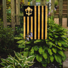 Load image into Gallery viewer, Black and Gold Fleur de lis Nation Garden Flag – Decorative Outdoor Yard Flag