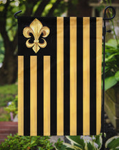 Load image into Gallery viewer, Black and Gold Fleur de lis Nation Garden Flag – Decorative Outdoor Yard Flag